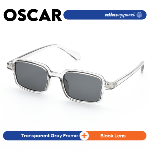 Atlas Apparel OSCAR UV Protected Sunglasses for Men (Size 45) - UV400 Square Frame for Round Face