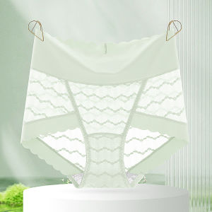 Light Feeling Big Red Lace High Waisted Poly Lactic Acid Comfortable Triangle Panties