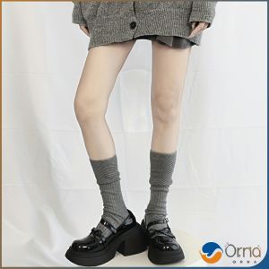 Orna ถุงเท้ายาวถึงเข่าของผู้หญิง ผ้าถัก ยืดหยุ่นดี ถุงเท้าผ้าฝ้ายแฟชั่นสตรีขายดี Ankle Socks