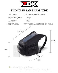 Túi treo đầu xe máy ZDK K3Túi Grab zdk k3 có lỗ thoát nhiệt cao cấp cảm ứng nhạysẵn lỗ sạc pinchống sốc dùng xem bản đồ đi ship hàngđi phượt