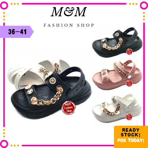 「MMFS」Ladies Wedges Sandals Casual Shoes White Black Pink Lazada