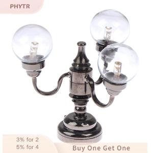 PHYTR HOT 1:12 Dollhouse Mini 3 Arm Ceiling Lamp Chandelier LED Lamp Wall Light Decor Toy