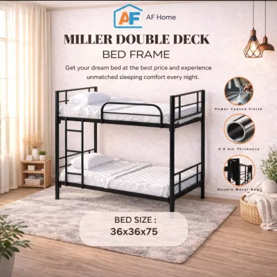 AF Home Miller Double Deck Bed Frame | Modern Minimalist Sturdy & Space-Saving