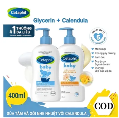 Cetaphil Baby Gentle Wash & Dầu gội / Sữa tắm hữu cơ Calendula Gentle Baby dành cho da nhạy cảm 400ml