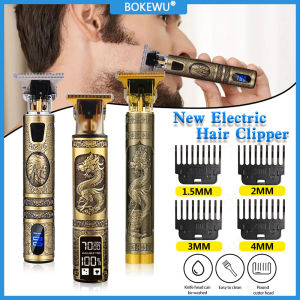 BOKEWU เครื่องตัดผมไฟฟ้าไร้สายมืออาชีพสำหรับผู้ชายปัตตาเลี่ยนเครื่องโกนตัดหนวดเครา