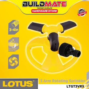 BUILDMATE Lotus Garden 3 Arm Rotating Sprinkler LTGT3VRX Adjustable Spray Tips Irrigating medium lawn and garden LHT