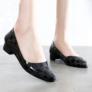 [Free Shipping] WomenS Summer Anti-Slip Wedge Sandals With Chunky Heel Closed Toe Mid-Heel Pointed Toe Jelly Soft Sole Chunky Heel