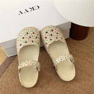 [Free Shipping] Ballet-Style Platform Clogs For Women Summer EVA Outdoor Slippers Nurse-Style Beach Sandals Non-Slip Closed-Toe Slippers For Women