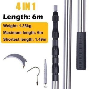 【Ready StokCOD】6M Buah Picker Set  Galah Pemetik Buah Orchard Berkebun Peach Apple Pohon Tinggi Alat Pemetik Buah / metal fruit picker Tongkat Panjang Untuk Petik Buah