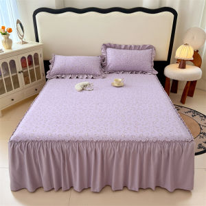 SUNLIGHT HOME ผ้าปูที่นอนลายดอกไม้ลูกไม้ ผ้าปูที่นอนสุดหรูพร้อมกระโปรงเตียงผ้าปูที่นอน6ฟุตผ้าปูที่นอน5ฟุตผ้าปูที่นอน6.5ฟุต