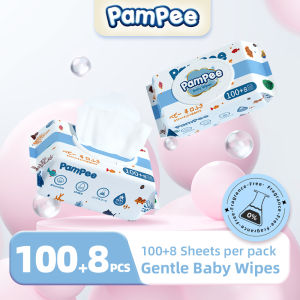 Pampee 108 Sheets Wet Wipes Baby Wipes 1 Packs 108pcs No-Alcohol Fragrance-Free