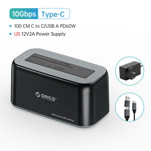ORICO HDD Enclosure 3.5" SATA to Type-C 10Gbps Hard Disk Docking Station Support UASP 12V3A Power Adapter for HDD/SSD（Y20 SSD）