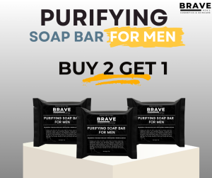 10 PCS BRAVE NIACINAMIDE Brightening Purifying and Whitening Soap for Men with Glutathione Bamboo Charcoal & Mulberry Extract
