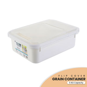 Locaupin Rice Storage Container with Sliding Lid Rice Bucket Sealed Dispenser Dust Insect Proof Grain Cereal Organizer