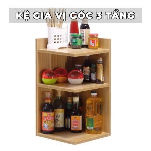 FREESHIP Kệ Gia Vị Mini 3 Tầng Tự Lắp Ghép Kệ Nhà Bếp Gỗ MDF Tatana PK011