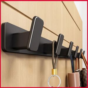 Condor-4-6 สแควร์อลูมิเนียมตะขอแขวนเสื้อ กันน้ำ สนิมฟรี สีดำ สีเทา หรูหราเจาะฟรีตะขอ