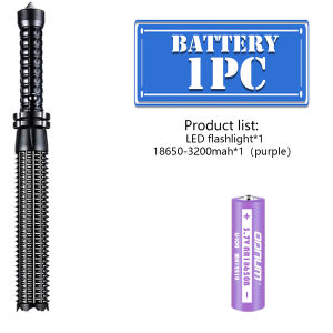 ODNUM pertahanan patroli senter T6 cahaya yang kuat LED aluminium alloy IPX6 tahan air taktis self-defens senter