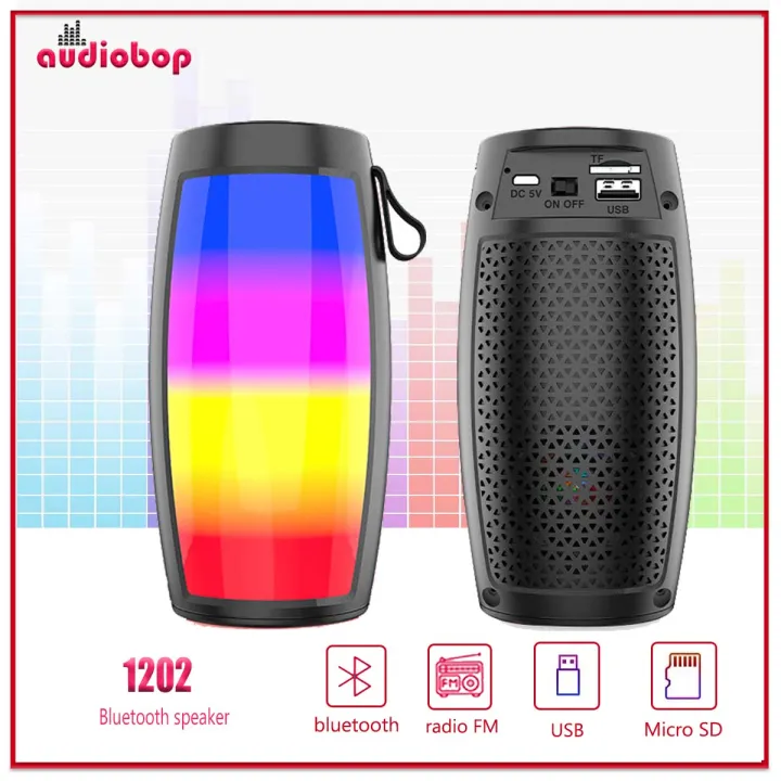 ZQS 1202 LED Sound Portable Colorful Home Audio Bluetooth Wireless Speaker  n Lazada PH