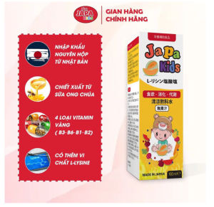 Siro ăn ngon Japa Kids cho bé Hỗ Trợ Bé Tăng Cân Chăm Sóc Sức Khoẻ tăng cường đề kháng lọ 100ml