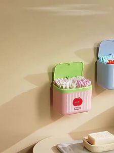 Hộp Đựng Tăm Bông Nắp Bật Tự Động Họa Tiết Táo Dễ Thương