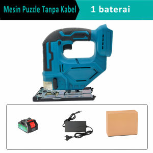 Reaim Mesin Electric Jigsaw Cordless Gergaji Triplek Kayu  Pemotongan Kurva