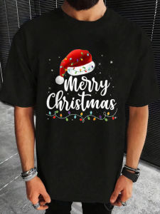 2025 New Merry Christmas 3D Print Mens T-Shirts Funny Santa Claus Pattern Short Sleeve Tops Casual O-neck Loose Tops Men Xmas Clothing