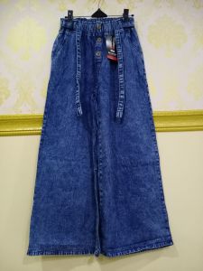 SAGITA FASHION - CELANA KULOT LIPAT PINGGANG KARET - PINGGANG TALI DAN VARIASI KANCING - BAHAN JEANS PREMIUM 8oz - PINGGANG FULL KARET 2024