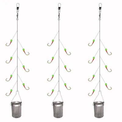 Bộ Thẻo 7 lưỡi câu cá mương hồ siêu nhạy có rọ sắt LC-12. Sản phẩm chính xác là: 7 lưỡi số nhỏ