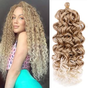 BAIXL Ombre Hawaii Afro Curl Natural Synthetic Hair Ocean Wave Braid DIY Fluffy Crochet Braids for Women