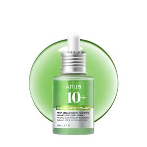 Anua Azelaic Acid 10 Tinh chất dưỡng ẩm và làm dịu da trong suốt , Serum dưỡng da mặt , Thích hợp cho da dễ bị mụn và da dầu , Kem dưỡng ẩm nhẹ nhàng chăm sóc da mụn , Axit hyaluronic , Sản phẩm chăm sóc da Hàn Quốc ,1.01 fl Ounce 。