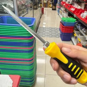 Obeng Ketok Bolak Balik Plus Minus Diameter 6mm Panjang Besi 9cm