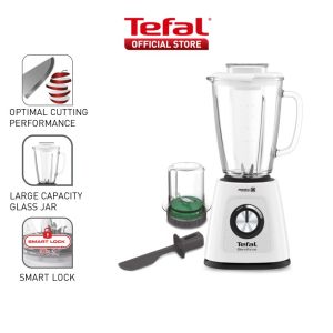 Tefal Blendforce 2 Glass Blender BL4361 - POWELIX technology 800W 2 speeds and pulse 1.75L thermal shock resistant glass jug smart lock system additional chopper