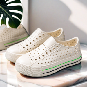 Summer High Heels Slip On Womens Fashion Colorful Waterproof Casual Beach Shoes