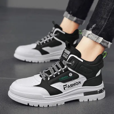 Korean High Cut Ankle Boots combat shoes for men cowboy boots riding boots Mens Fashion Waterproof Casual Ankle Boots Sports Shoes