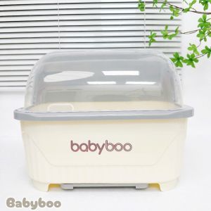 Giá Úp Chén Đĩa Bình Sữa Babyboo Ráo Nước Chống Bụi Có Nắp Đậy Tiện Dụng Gọn Gàng