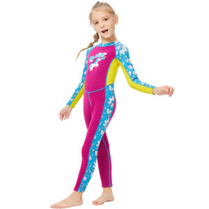Yoomee Childrens Wetsuit Warm 2.5MM Long-sleeved One-piece Thickened Cold-proof Snorkeling Surfing Winter Swimsuit