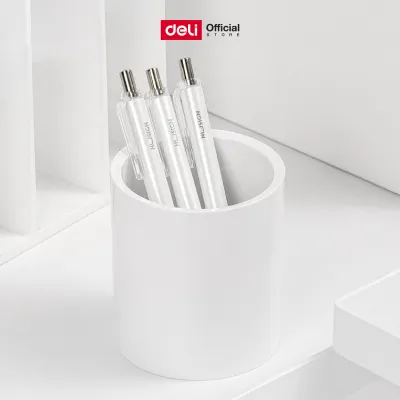 กล่องใส่ปากกา ทรงกระบอก Nusign Deli รุ่น NS023 (สีขาว) (จำหน่าย 1 ชิ้น)