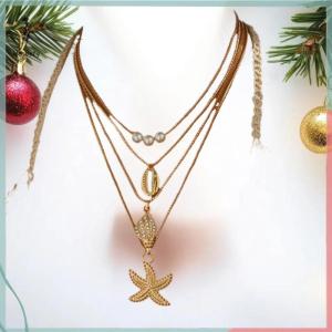 🔥ส่วนลด 10 บาท สำหรับการซื้อ 1 ชิ้น🔥ราคาถูก สร้อยคอจี้รูปปลาดาวขนาดใหญ่สไตล์โบโฮสำหรับผู้หญิงสร้อยคอเปลือกหอยมุกโซ่โลหะโชกเกอร์เครื่องประดับงานเลี้ยงริมชายหาดของขวัญสุดพิเศษ