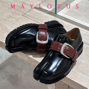 2024Tabi ninja shoes for mens thick sole shoes Tabi shoes patent leather Korean version trend casual Zapatos Mujer mocasines