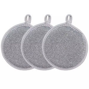 Double‑Sided Round Dishwashing Sponge Absorbent Kitchen Cleaning Scrub Pads for Pot Pan Washing