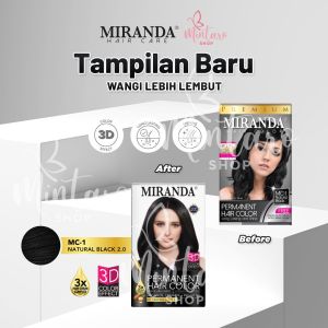 Miranda Hair Color MC-1 Natural Black 30ml Permanent Premium || Cat Semir Rambut Miranda