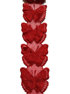 Renda Bordir Meteran Murah Motif Kupu-Kupu Lebar 8cm Panjang 45 Meter