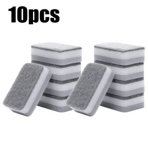 20Pcs Strong Cleaning Double-sided Sponge Decontamination Dishwashing Scouring Pad Wipe Kitchen Magic Scouring Cloth Accessories