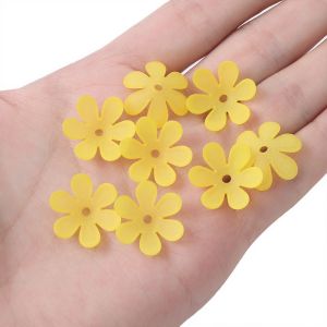 20มม. 50ชิ้น/ถุงดอกไม้อะคริลิกฝ้าลูกปัดกลีบดอกไม้เสน่ห์สำหรับต่างหูพวงกุญแจ DIY เครื่องประดับงานฝีมือ