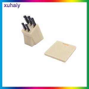 xuhaiy Dollhouse Miniature Cutting Tool Mini Cutter Holder Cutting Board Model Ornament Scene Kitchen Decor Toys Dollhouse Accessories