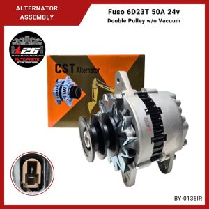 Mitsubishi Fuso 6D23T 6D22 Alternator Assembly 50Amp 24v Double Pulley without Vacuum BY-0136IR CST