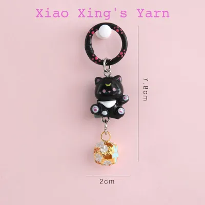 Móc khoá mèo kèm chuông dễ thương nhiều màu sắc cao cấp | Xiao Xings Yarn