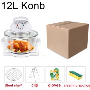 12L Oil-Free Air Fryer Smart Visual Glass Lightwave Multi-Function Electric Oven Household Air Oven Fryer