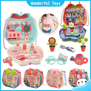 Wonderful Toys Children House Play Toy Set Simulation Satchel Make up/Doctor/Kitchen/Planting Educational Mini Pretend Girls Toys for Kids