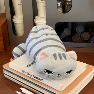 LITTLEX Mèo Xám Hộp bút Đa chức năng Búp bê nhồi bông Túi đựng văn phòng phẩm Túi đựng bút Quà tặng